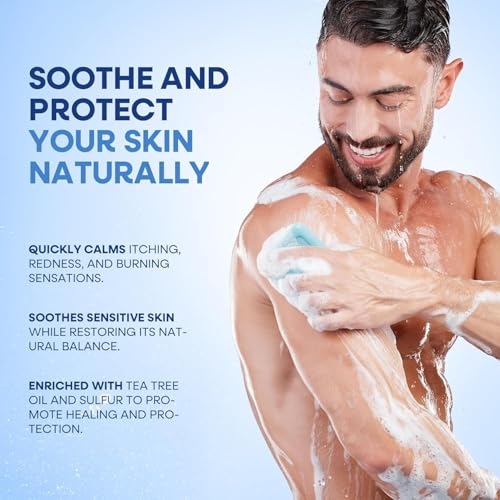 Image of Hermon Antifungal Soap with Tea Tree Oil: Antifungal Bar Soothing Care & Relief of Itchy for Ringworm Jock Itch Athletes Foot - Body & Face Wash (2-Pack (4 Bars Original Tea Tree))
