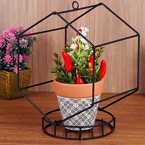 Suporte para Vaso Decorativo Planta Plantinha Suspenso Geométrico Aramado Porta Vasinho Hexagonal