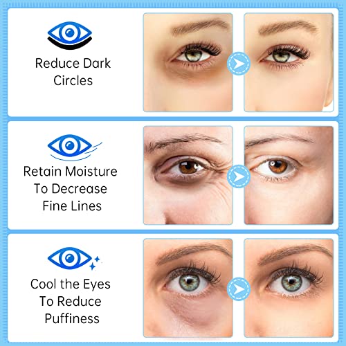 NUEDSFXO Eye Gels w/ Natural Marine Collagen & Hyaluronic, Pearl Eye Masks Puffy Eyes & Dark Circles & Eye Bags, Anti Aging Under Eye Patches, Reduce Wrinkles, Face Moisturizer Treatment (12 pairs)