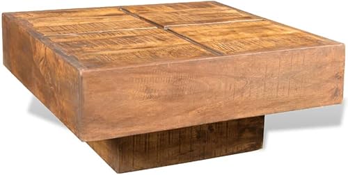 Mesa de centro mesa de Centro para salaMesa de centro cuadrada marrón Madera maciza de mangoAdecuado para dormitorios, salas de estar y comedores