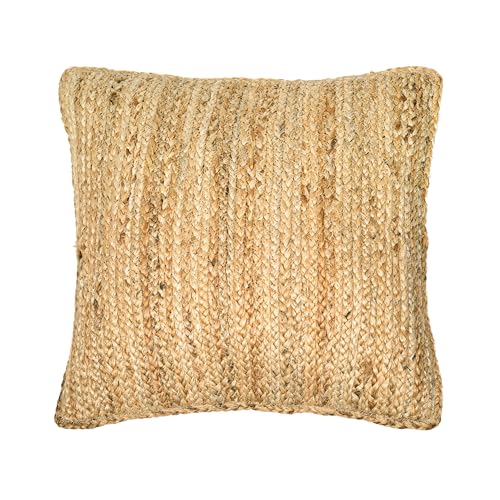 The Fine Living Co. Jute Throw Pillow Covers, Braided Decorative