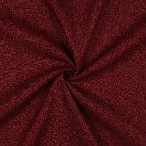 Tissu en lin au mètre uni 40 couleurs - Tissu 100 % lin naturel - Certifié Oeko-Tex - Largeur : 140 cm (055 I Bordeaux)
