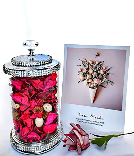 Shining Decorative Crystal Terrarium Clear Glass 500Ml Wedding Decoration / Candy Serving / Bathroom Storage Organizer Apothecary Canister Jar For Cotton Balls, Swabs, Makeup Sponges, Cosmetic Pads #TOP5