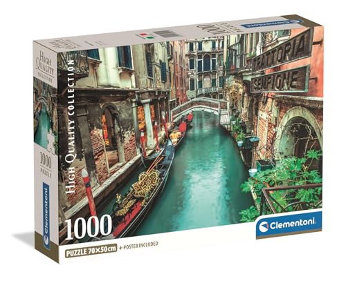 Clementoni - Puzzle pour Adultes 1000 Pièces, HQC Venice Canal - Compact Box, Fabriqué en Italie, 39945