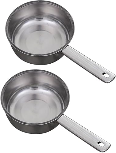 Mikinona Cucharón de cocina de acero inoxidable con mango de cucharón de agua para uso doméstico y práctico recipiente para cocinar y servir