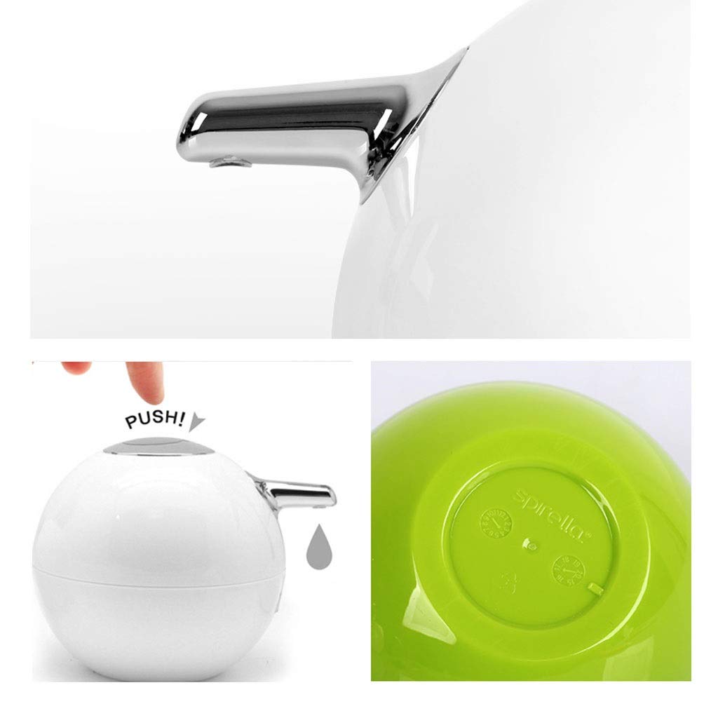 Dispenser per Sapone Liquido Lozione detergente Rotonda Dispenser maniluvio Dispenser di Sapone Bagno Doccia Lotion Dispenser Soap Dispenser Dosatore Sapone Ricaricabile (Color : White)