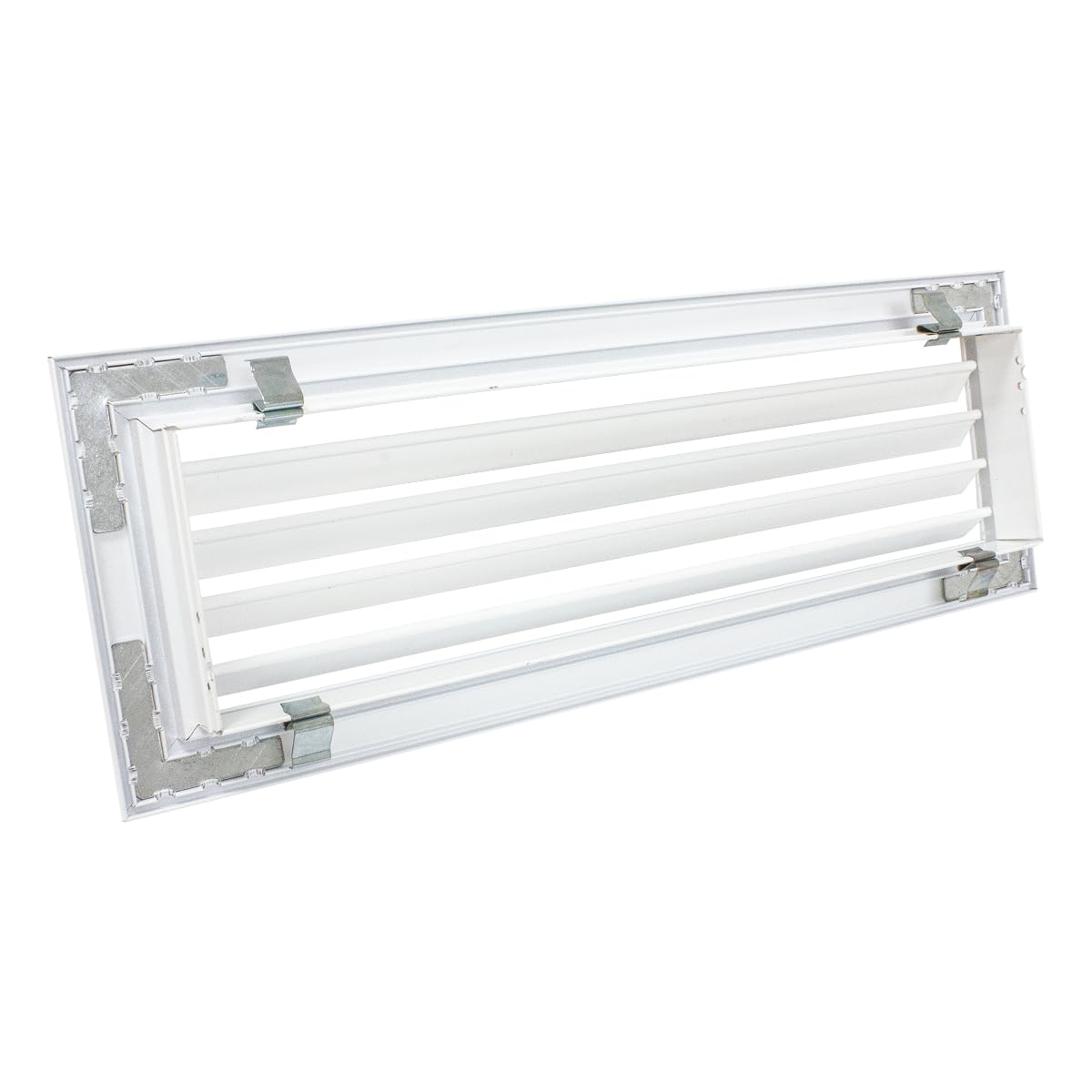 Rejilla Impulsión Blanca Lamas Horizontales Móviles para Aire Acondicionado Salida de Aire Orientable (400x150 mm)