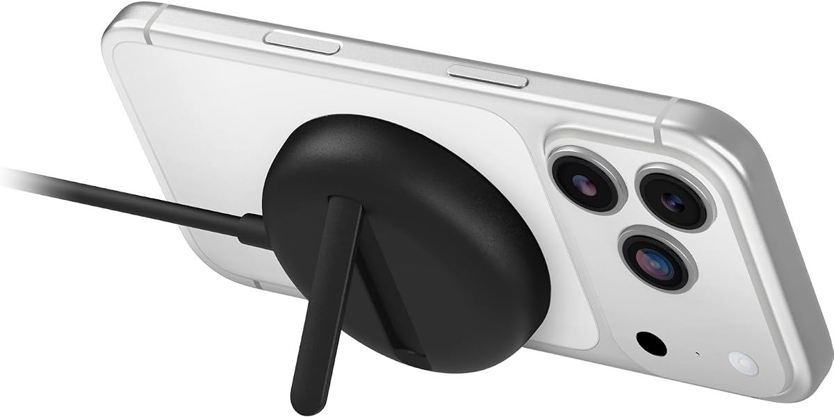OtterBox Compact Wireless 25W Charging Pad - Black | MagSafe & Qi2 Compatible Charging Pad w/ Kickstand