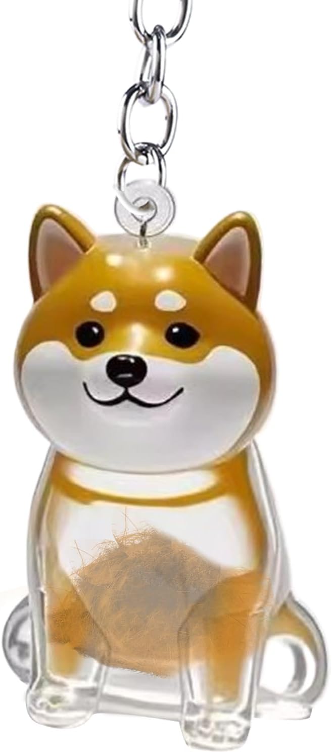 Cute Animal Keychain Transparent Animal Hair Collecting Storage Container