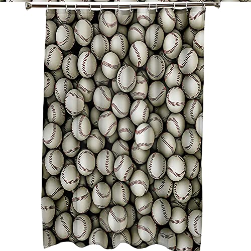 Rideau de douche KnSam polyester haut de gamme motif baseball 180x180cm résistant