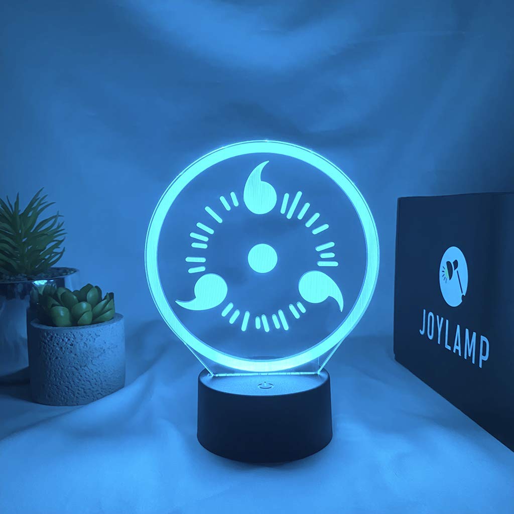 JoyLamp Sasuke Uchiha - Lampada 3D Ufficiale Naruto Shippuden Con 16 Colori E Telecomando
