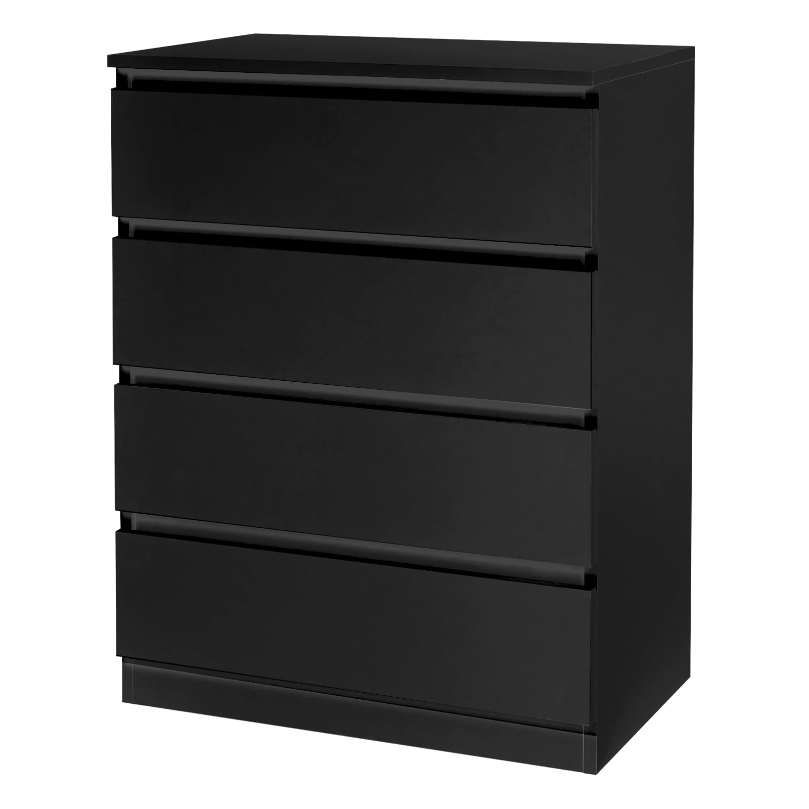 LEADZM Kommode Schlafzimmer Kommode mit 4 Schubladen, Schwarz