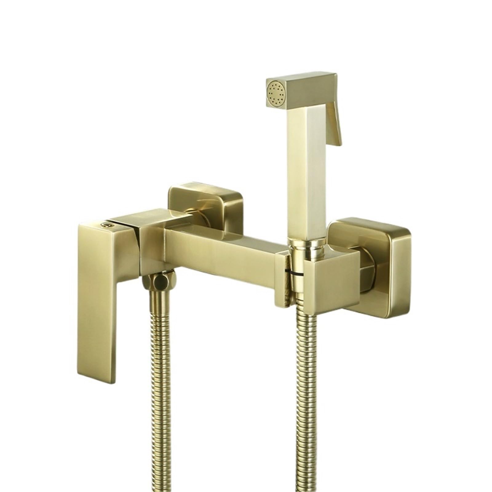 ZYCHSJXA Bidet Shower Faucets Gold Hygienic Spray Airbrush Tap Hot and Cold Water Mixer Black Toilet Taps(Brush Gold)