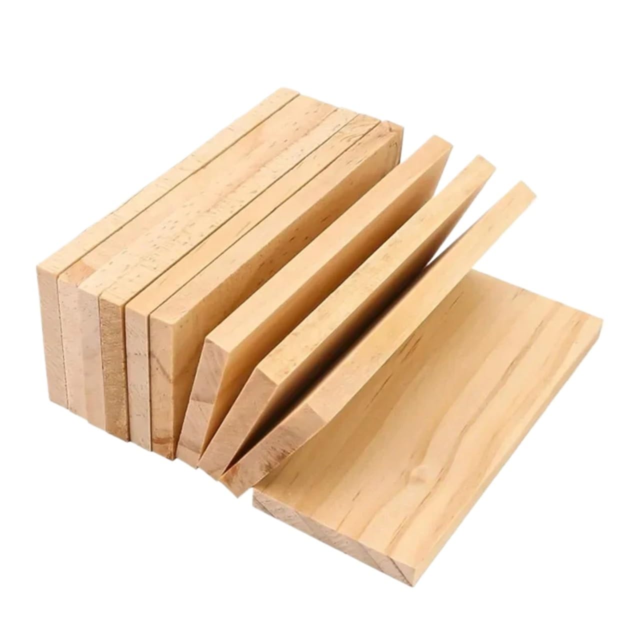 Pannelli di Legno Grezzo Bordo rettangolare di blocchi legno non finiti da 10 pezzi for dipinti, artigianato d'arte fai-da-te, modelli architettonici