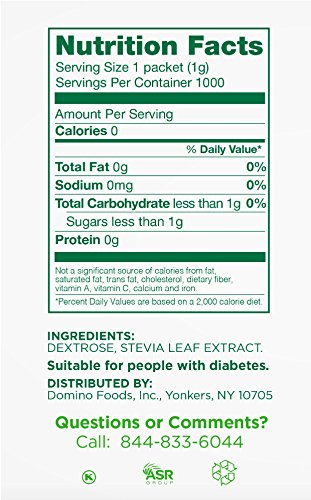 Born Sweet Zing Zero Calorie Stevia Sweetener Packets, 1000 Count (Pack of 1)