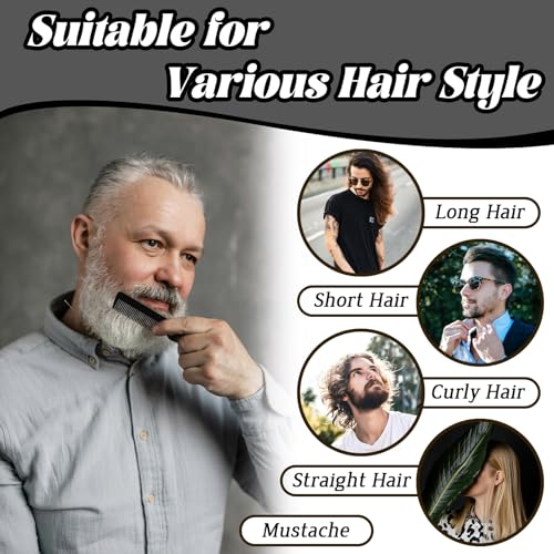 Peine plegable de bolsillo para barba para hombres 2 piezas miniatura 5