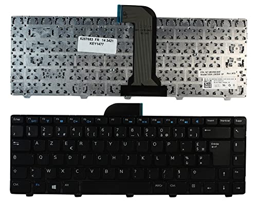 Clavier Ordinateur Portable Dell Inspiron 14R 5421 Remplacement Premium Finition Noir Brillant