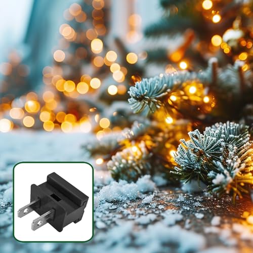 Image of 25 Pack SPT-2 Vampire Male Plug Slip Plug Zip Plug Gilbert Plug Male Plug for Christmas Lights Sets (SPT-2 Black Male)
