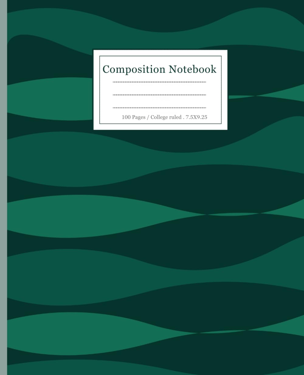 Teal Marble Composition Notebook, College Ruled, 100 Pages, 7.5 x 9.25 Inches — Wide Ruled Journal for School, Office & Note Taking