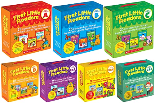 Newest Release included! Schloastic First Little Readers Parent Packs Complete Set (7 packs) - Guided Reading Level A, B, C, D, E&F, G&H, I&J