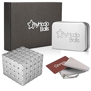 myHodo Magnetwürfel 5mm Premium Set (100 Stück), Ausgefallene Geschenkidee für Weihnachten, Besonders Vielseitig, Neodym Magnete extra stark, Antistress Gadget, Büro Deko, Magnete für Magnettafel