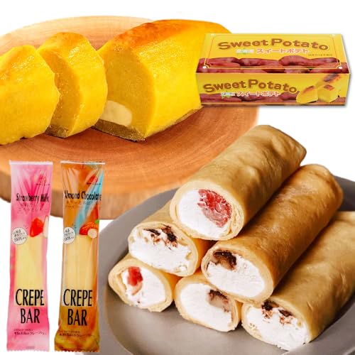 北海道 わらく堂 スイートポテト 1箱 クレープバー 2種 イチゴ アーモンドチョコ レート スイーツセットお得