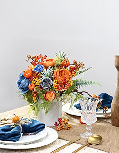 Himifolo Artificial Flowers Autumn Bouquet Combo Set For Diy Centerpieces Arrangements Bridal Bouquet Table Chair Decor Candle Holder Baby Shower Cake Decor Flower Strips Home Christmas Decorations #TOP7
