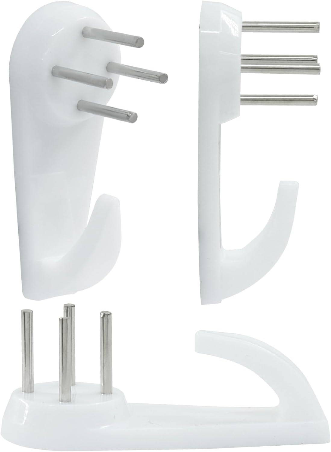 30 Pcs Non-Marking Hooks, Removable Hard Wall Hanging Hook Plastic Hardwall Hanger for Hanging Picture, Photo, Frame, White (20*50mm)