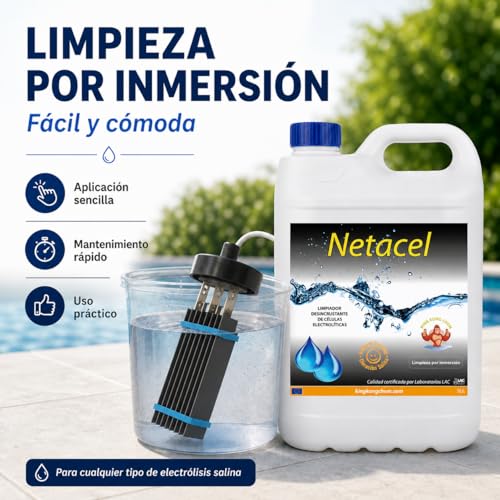 Miniatura 8 de Netacel 5 Litros - Limpiador Desincrustante Para La Celula Del Clorador Salino