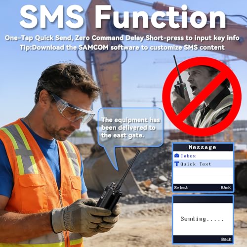Image of SAMCOM Digital DMR 2 Way Radios Walkie Talkie Long Range GPS Tracking | 50A Commercial UHF Radio Programmable Customized Message Lone Worker Emergency Alert for Industrial Church School Security