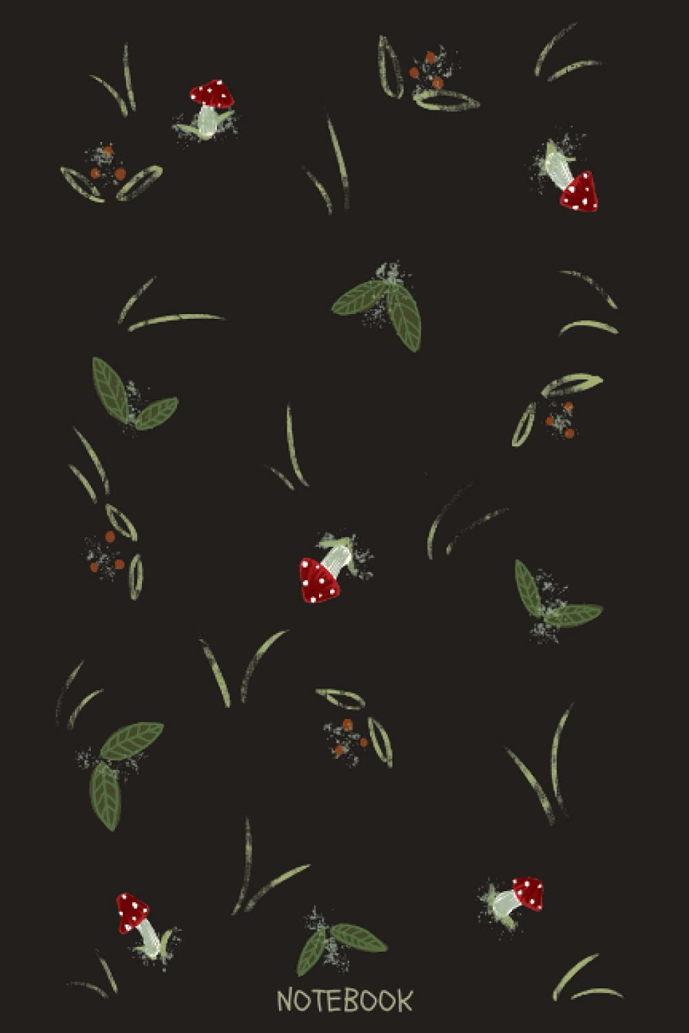 Notebook: Mushroom Lined Journal - 120 pages - Black