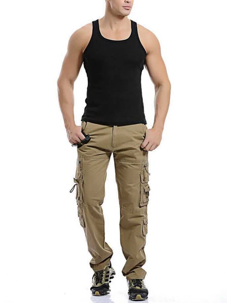 Pantaloni Sportivi Uomo Pantaloni Cargo Larghi Casual Pantaloni con Tasche Multiple Pantaloni da Combattimento Militare Moda Pantaloni per Primavera Estate