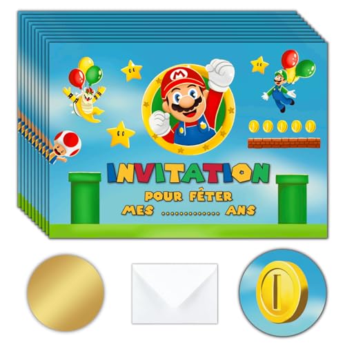 Carte D'anniversaire Super Mario Pour 10e Anniversaire, Carte