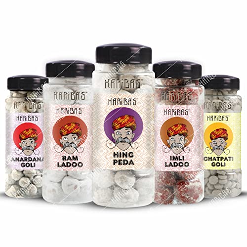 Image of HARIBAS Combo Anardana Goli, Ram Ladoo, Hing Peda, Imli Ladoo And Chatpati Goli 180Gm - Each Pack Of 5
