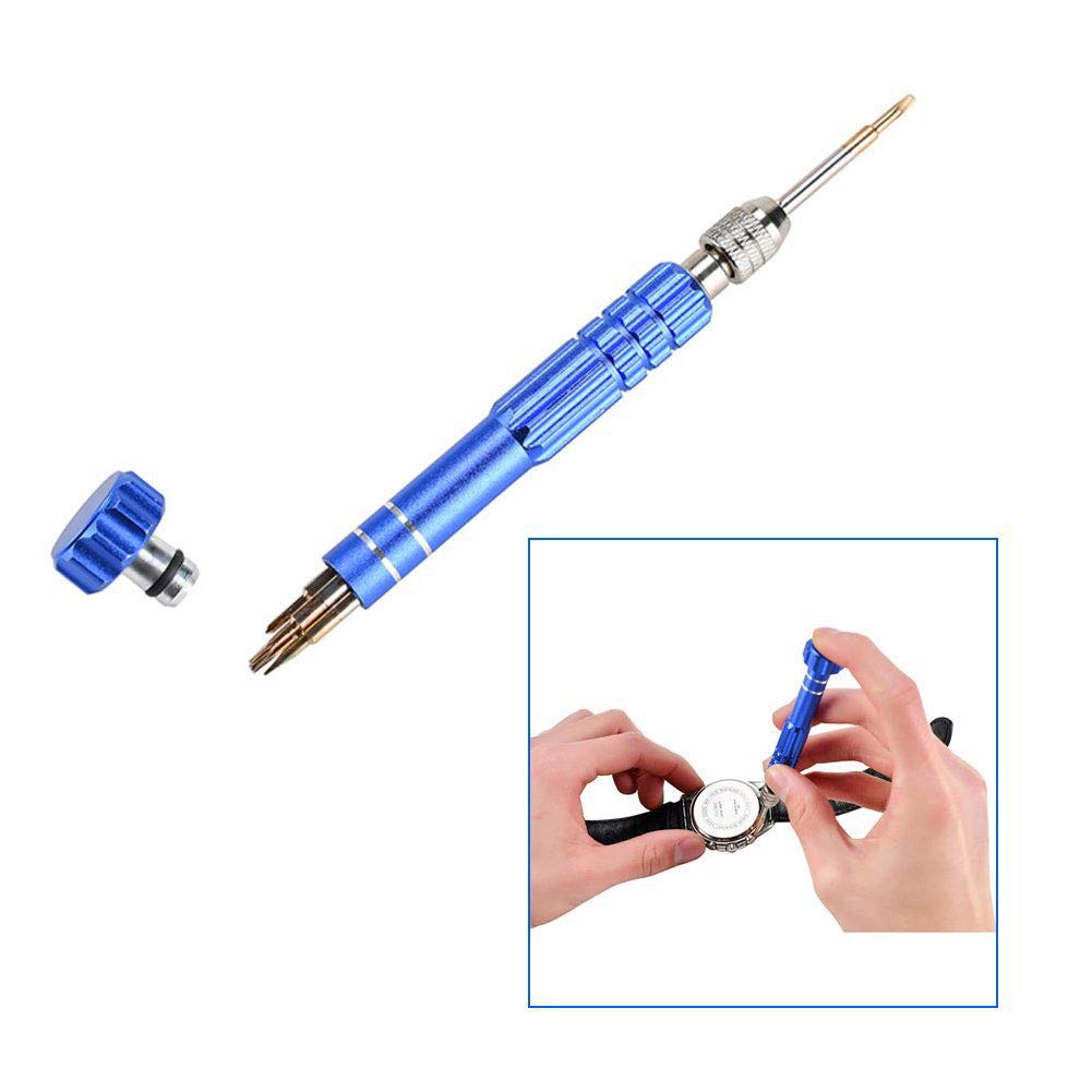 141Pcs Kit Riparazione Orologi Professionale, Kit Attrezzi Orologiaio per Fai da te Orologi, Attrezzi di Apertura Orologi Sostituisci Batteria e Riparazione Cinturino