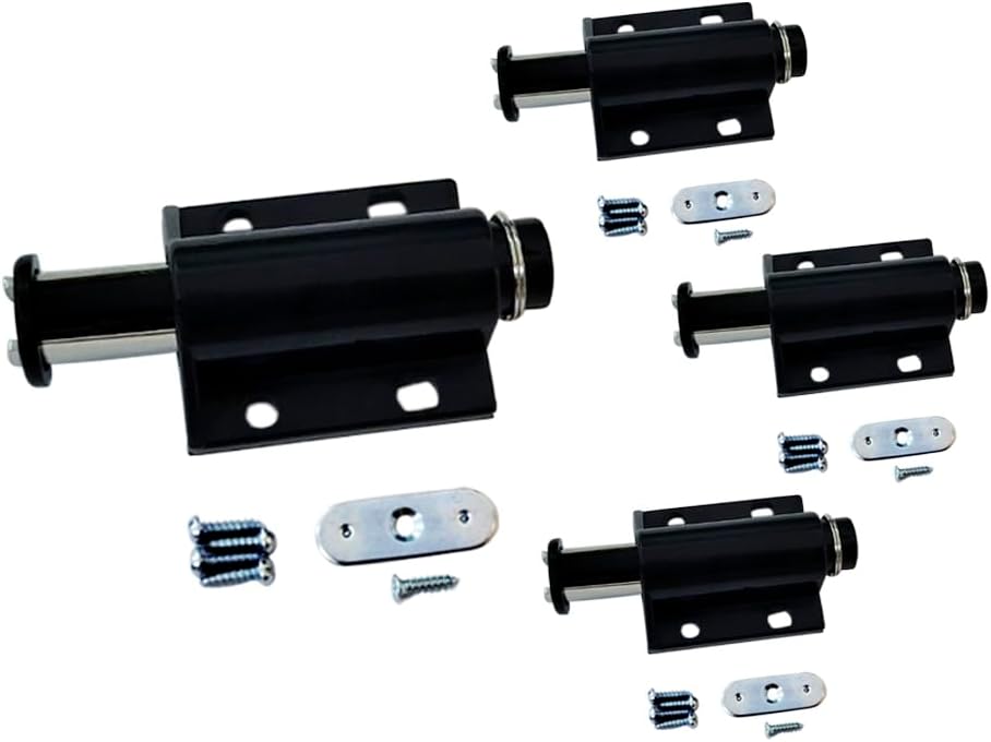 QCAA Magnetic Touch Latch for Cabinet, Push to Open, Single Barrel, White, 24 Pack, Made in Taiwan