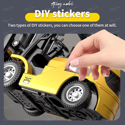 Image of VikriDA1 /64 RC Forklift Toy - 10CH, 3-in-1 Transformable, Lights & Sound | 3-in-1 Transformable (Forklift, Hook & Trailer) Truck for Kids