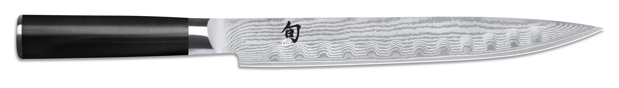 KAI Shun Classic Couteau à Jambon Japonais 23 cm Lame Granton Damas 32 Couches Noyau VG MAX 61 HRC Bois Pakka Forgé