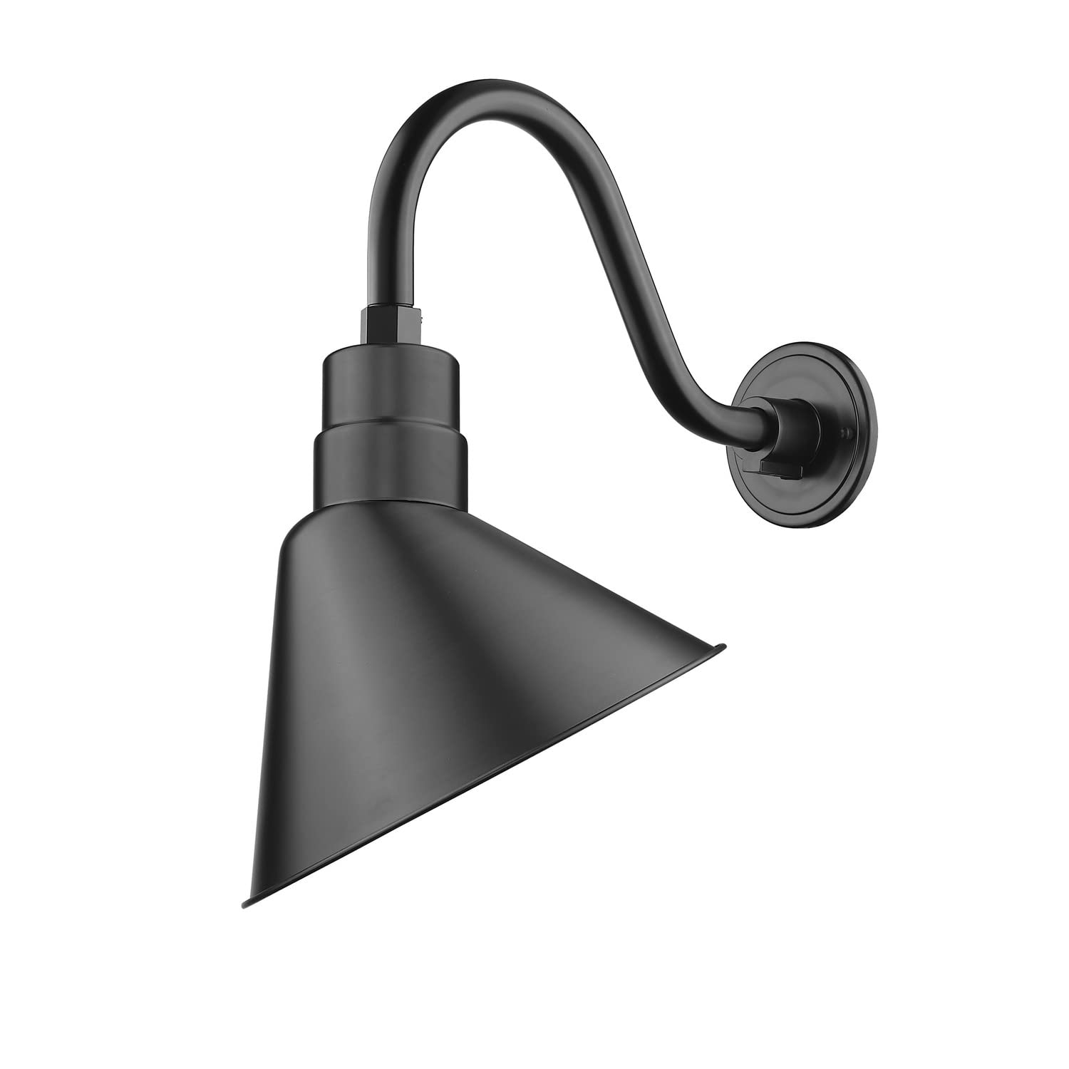 Millennium Lighting 12" Angle Shade with 15" Gooseneck in Multiple Finishes Satin Black