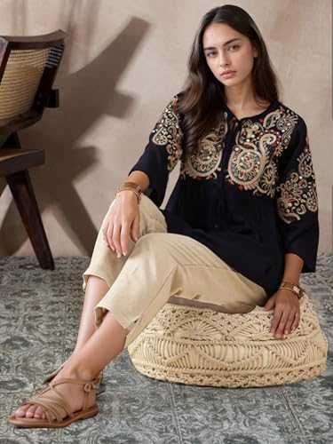 Image of Bee M Pee Designer Rayon Paisley Regular Short Kurti for Women Tunics Latest