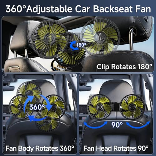 IriQuart Backseat Car Fan for Kids, Car Backseat Fan for Kids Car Back Seat by IriQuart - Used condition - Image 4