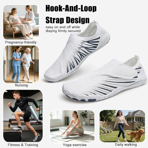 Image of Voya Barefoot Shoes for Women Men Breathable & Non-Slip Wide Toe Water Shoes for Walking,Running&Swimming，Adjustable Zero Drop Edema Shoe Breathable Neuropathy Nursing Shoes