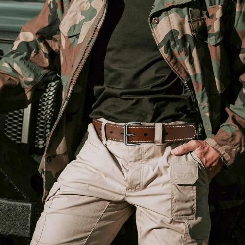 Image of YOETEY 1.5 inch Leather Tactical Belt Men for Work & Casual