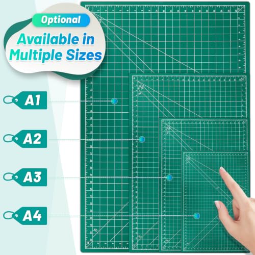 Image of anezus Self Healing Cutting Mat for Rotary Cutting, 35 inch x 23.3 inch, Green