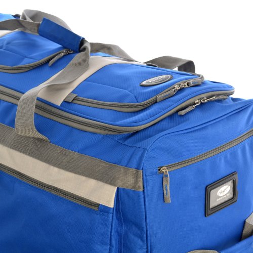 Olympia 8 Pocket Rolling Duffel Bag, Royal Blue, 33 inch