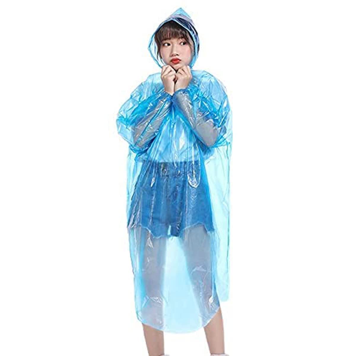 LIPSA ENTERPRISE Unisex Disposable Rain Card for Emergency Use | Waterproof Rain with Smallest Pocket Size| Easy to Carry & Use and Reusable | 2 to 3 time wear Thin Premium Plastic (15 pc)