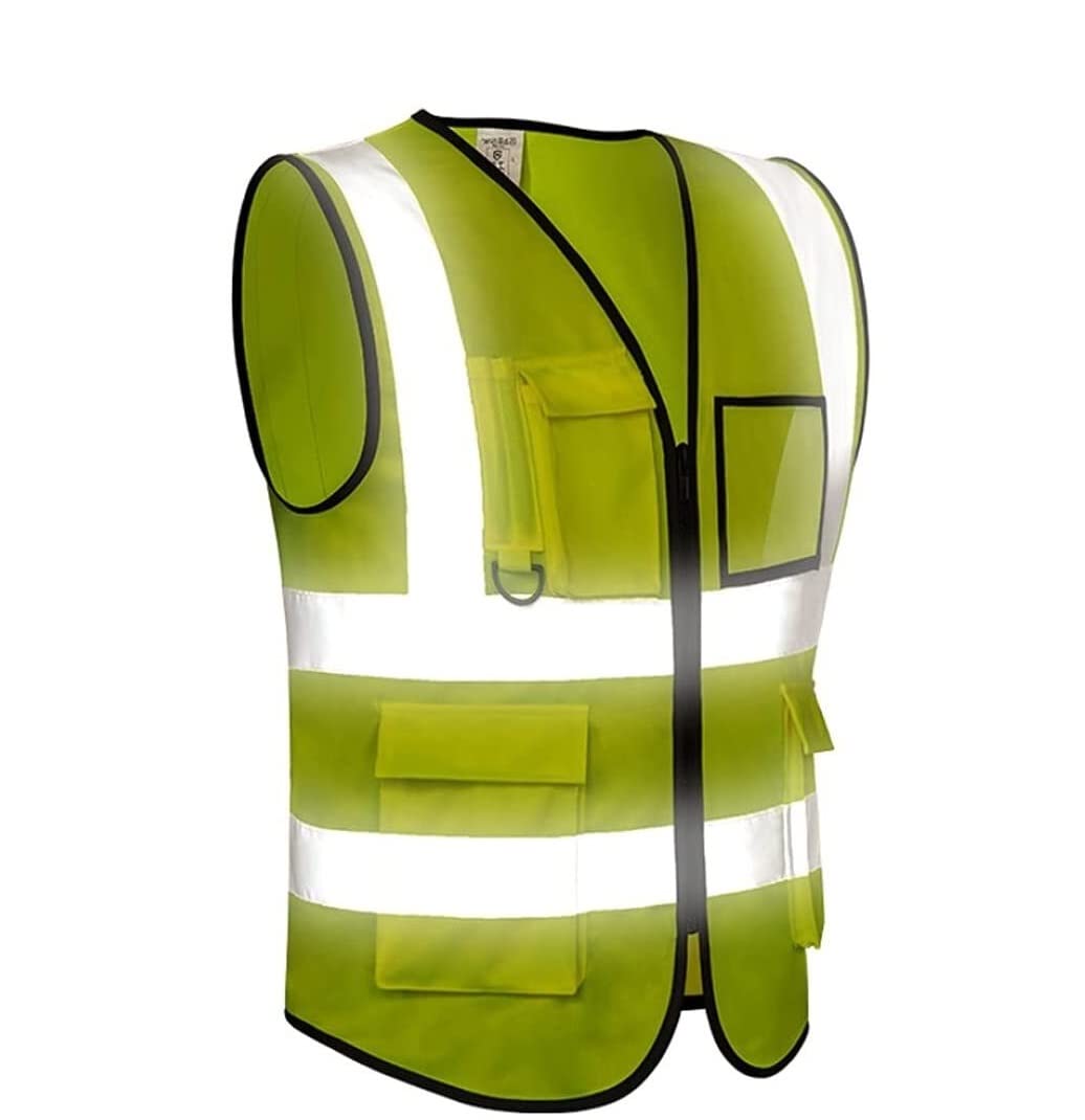 Warnwesten, Warnwesten, reflektierende Sicherheitswesten, Arbeitskleidung, Taschen mit reflektierenden Bändern, Verkehrs-Arbeitswesten, reflektierende Westen (A, XXL)