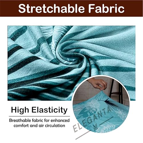 Image of Eleganta Stretch Boss Office Chair Cover Printed Computer Chair Covers with Armrest Cover Universal Removable Spandex Rotating Chair Slipcovers Soft Desk Chair Seat Protector Light Green F (Pack Of 2)