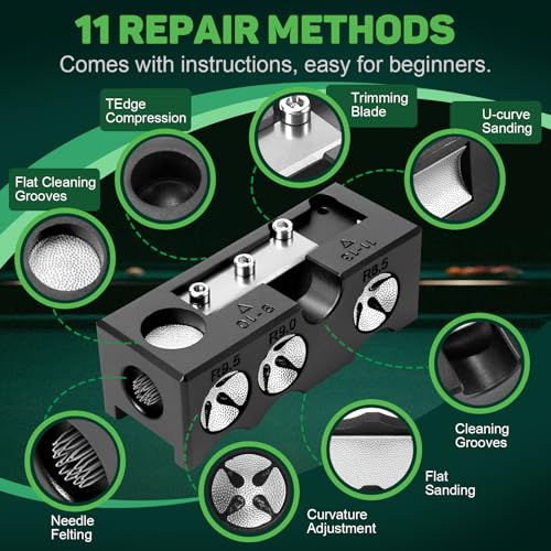 11-in-1 Pool Cue Tip Replacement Kit, Cue Tip Shaping Tool, Professional Cue Tip Repair Accessories, Suitable for tip Replacement and Shaping in Home, bar, Club, or Tournament Settings - Image 3