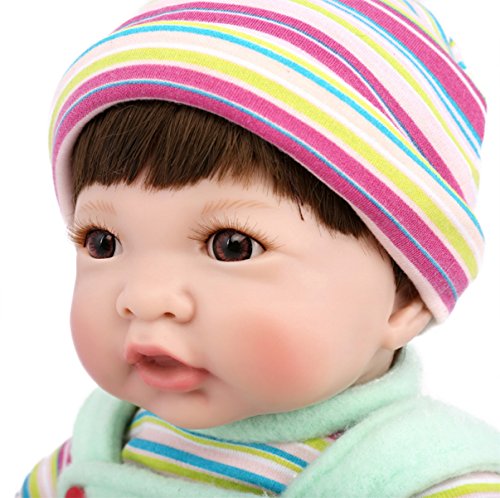 Reborn Baby Puppen Handgemachte Lebensechte Realistische Silikon Vinyl Baby Puppe Weiche Simulation 14 Zoll 35 Cm Augen öffnen Mädchen Lieblings Geschenk – Bild 8